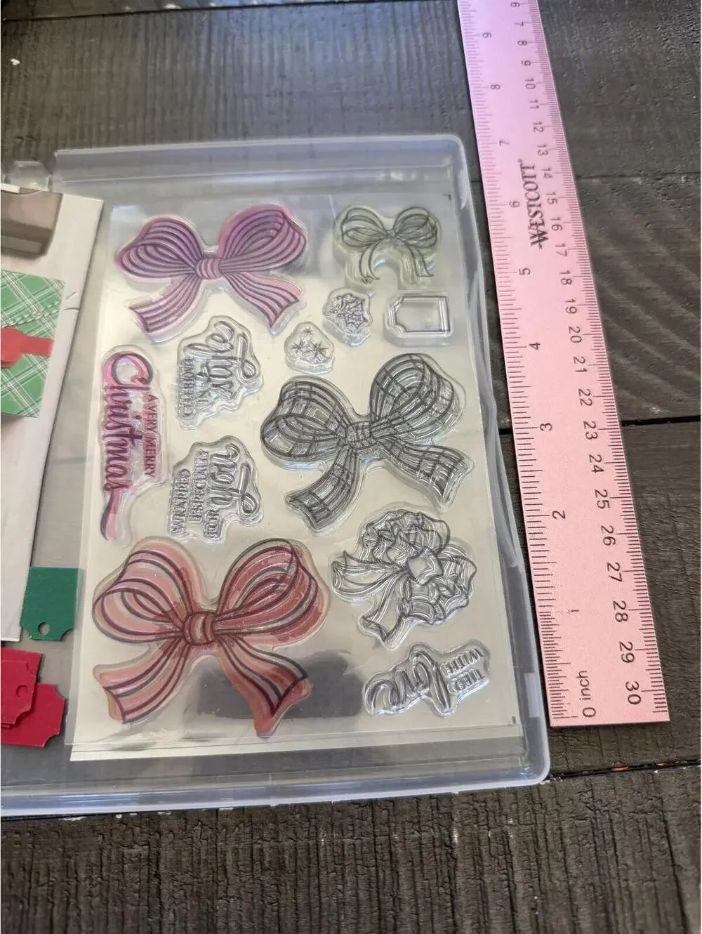 Stampin’ Up Gift Wrapped stamp set with bow shape punch